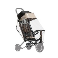 Przezroczysty pokrowiec przeciwdeszczowy na wózek dziecięcy z czarnym wykończeniem. SmarTrike Pokrowiec przeciwdeszczowy Wonder MAX Wonder PLUS