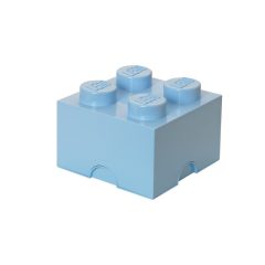 Jasnoniebieski pojemnik na zabawki w kształcie klocka LEGO Brick 4. LEGO Pojemnik klocek Brick 4 Jasnoniebieski