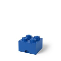 Niebieski pojemnik na zabawki w kształcie klocka z czterema wypustkami. LEGO Szuflada klocek Brick 4 Niebieski