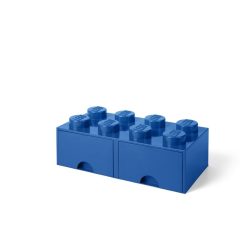 Niebieski pojemnik na zabawki w kształcie klocka z wypustkami, przypominający klocek 8-elementowy. LEGO Szuflada klocek Brick 8 Niebieski