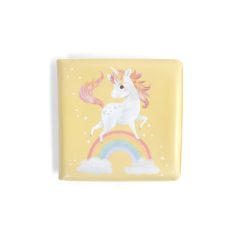 Żółta książeczka kąpielowa dla dziecka z jednorożcem i tęczą. Filibabba Książeczka kąpielowa Unicorn Shores