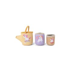 Neoprenowe kubeczki do kąpieli dla dziecka z motywem jednorożców w pastelowych kolorach. Filibabba Neoprenowe zabawki do kąpieli Unicorn activity cups
