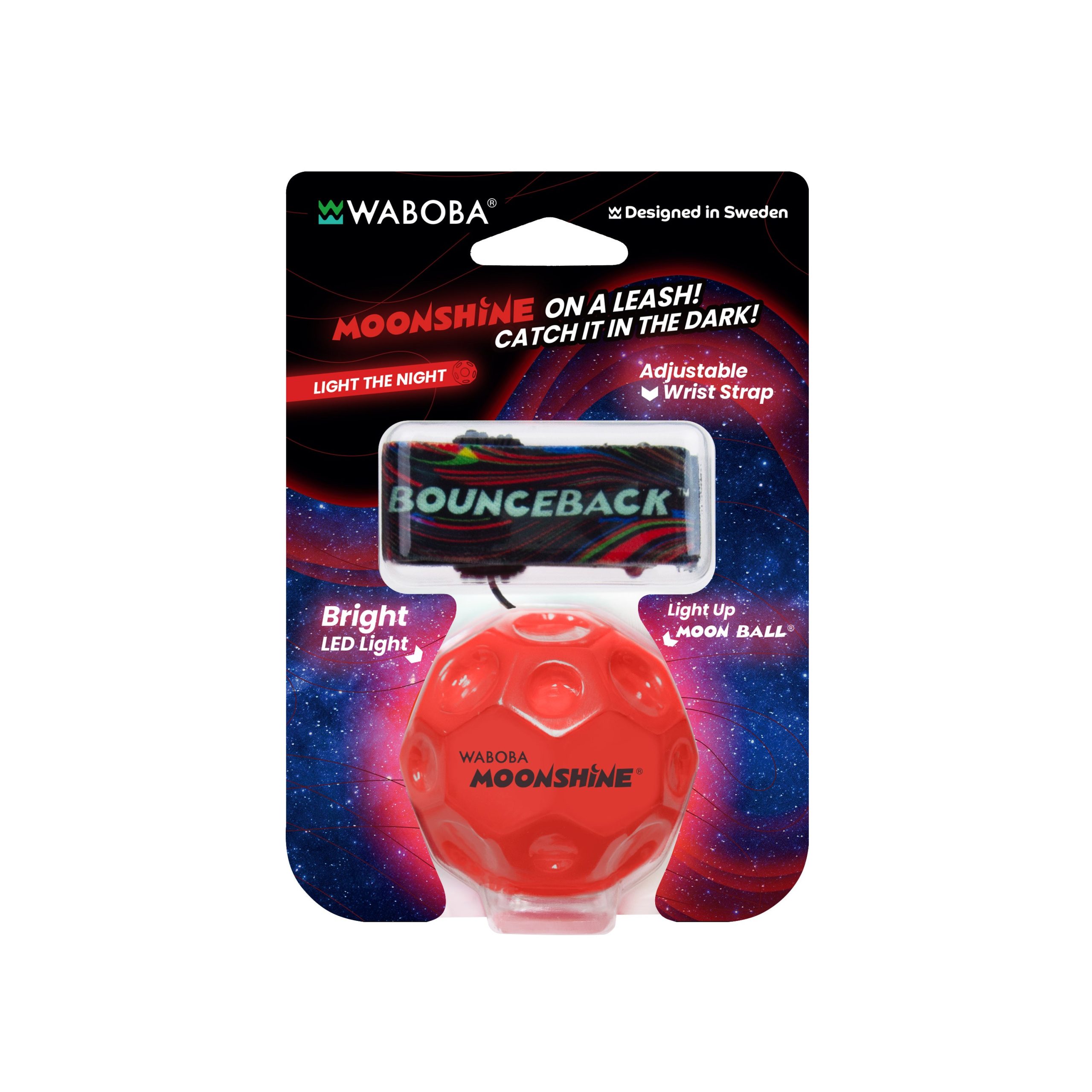 Różowo pomarańczowa gumowa piłeczka Moonshine Bounceback. Waboba Piłeczka Moonshine Bounceback