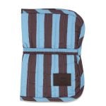 Pikowane etui na pieluchy w niebiesko brązowe pionowe pasy