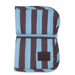 Pikowane etui na pieluchy w niebiesko brązowe pionowe pasy